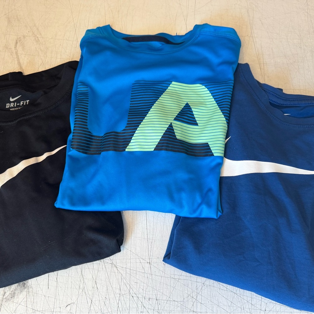 Nike and US Kids Blue and Black Short Sleeve Tees
